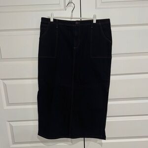 ASOS Black Denim Midi Skirt